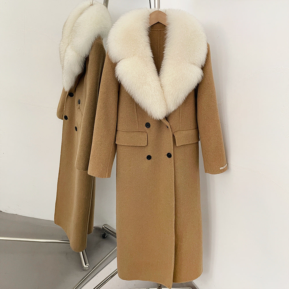 Detachable Fox Fur Collar Coat