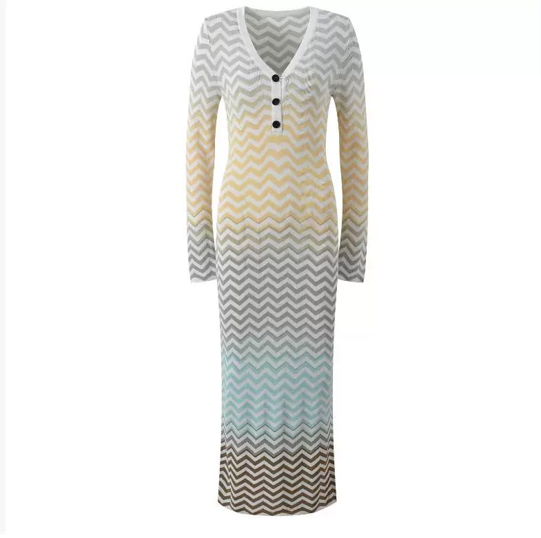 Long Sleeve Stripe Dres-New