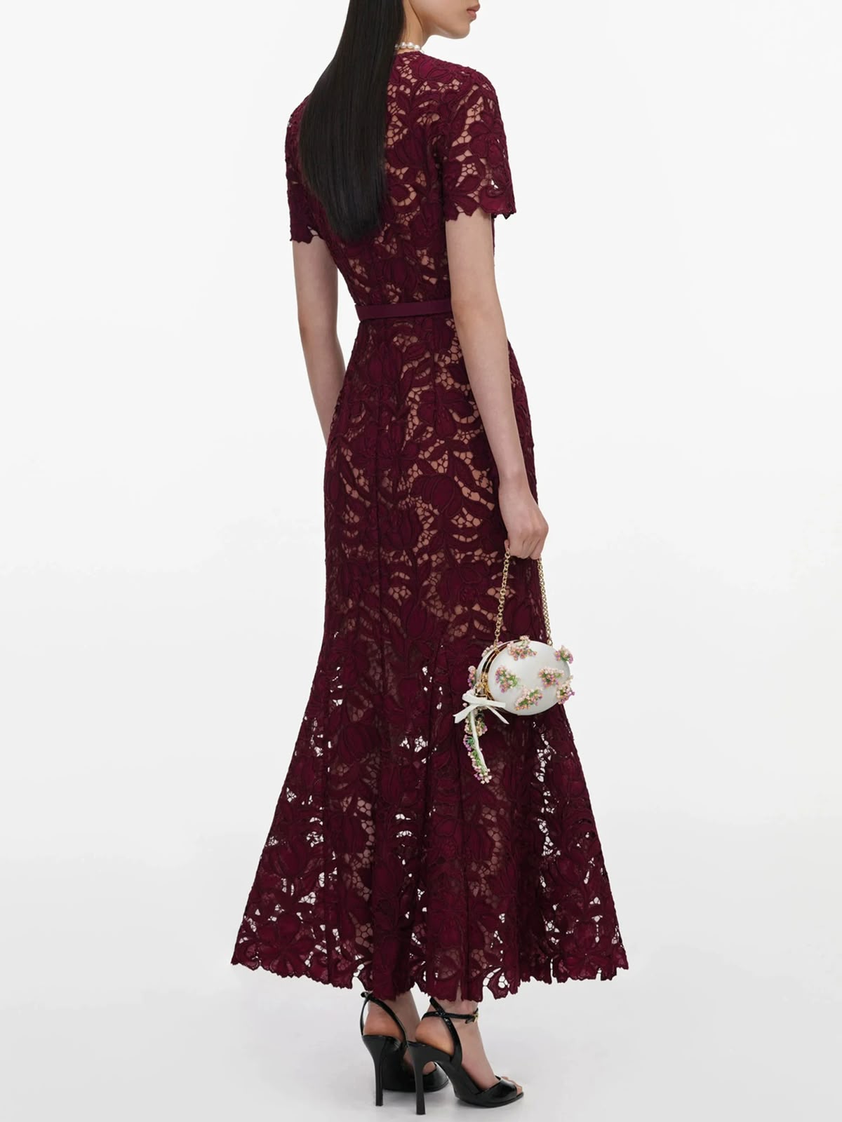 Palma Royal Burgundy Lace Dress