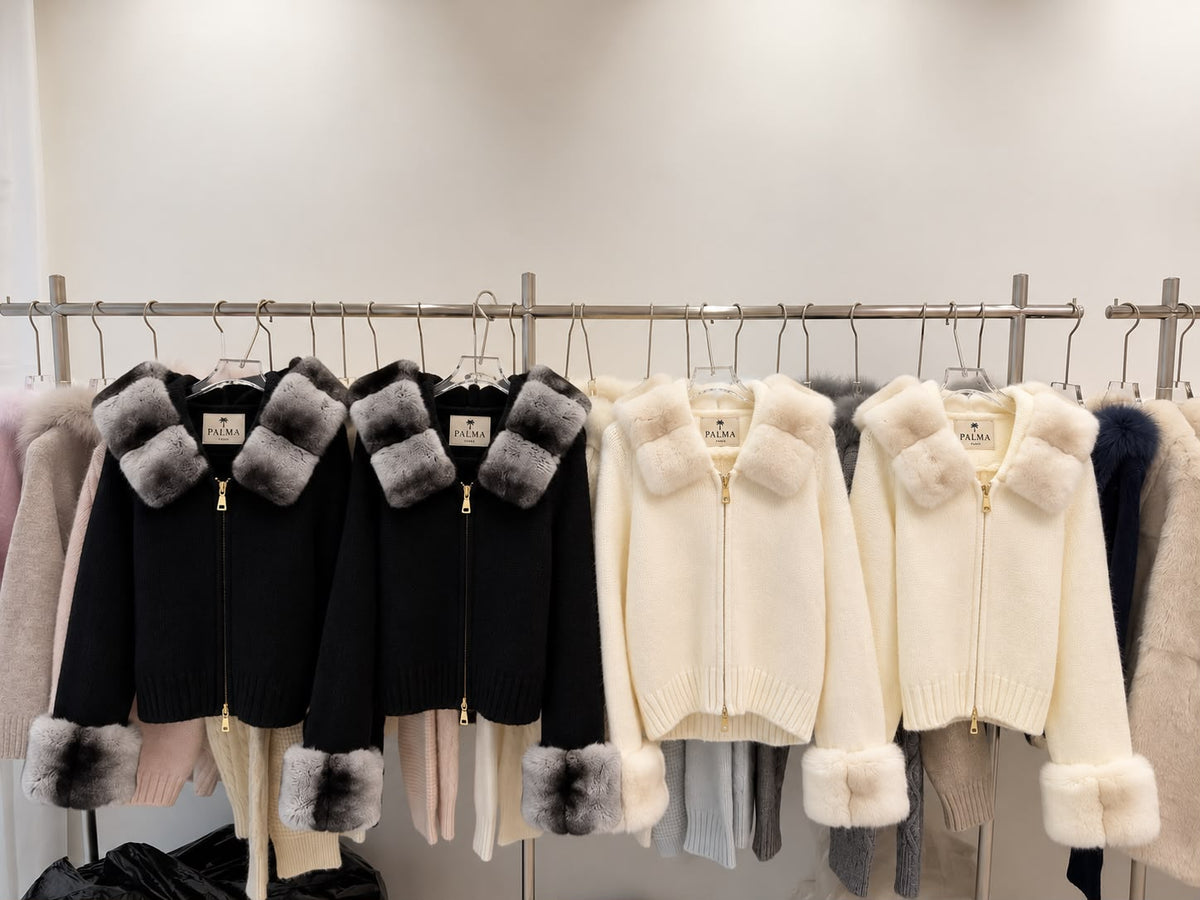 Élise Fur Collar Jacket – Black