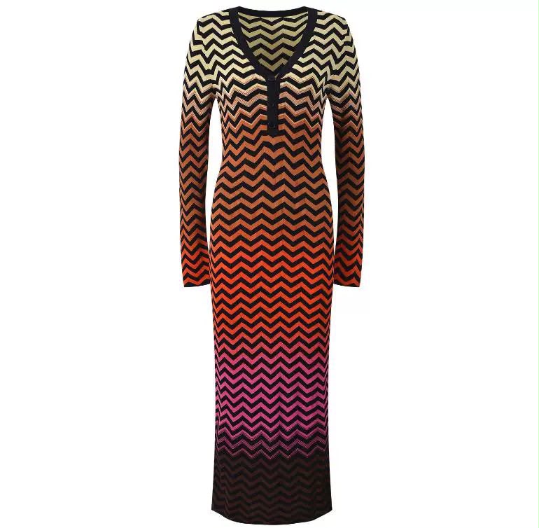 Long Sleeve Stripe Dres-New
