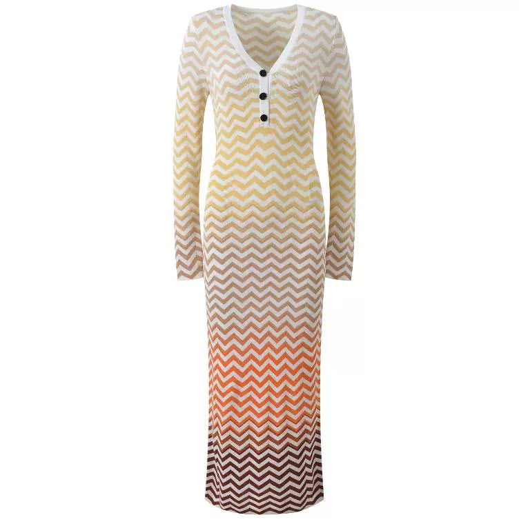 Long Sleeve Stripe Dres-New