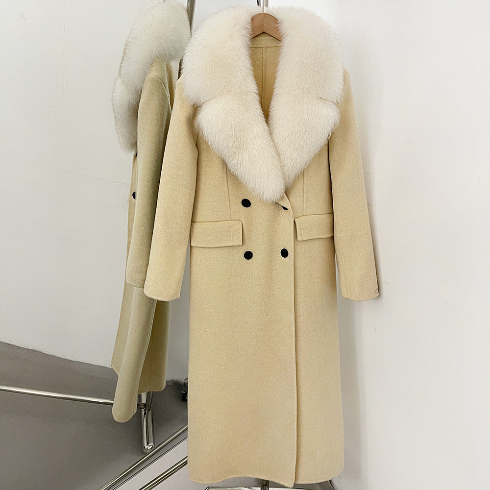 Detachable Fox Fur Collar Coat