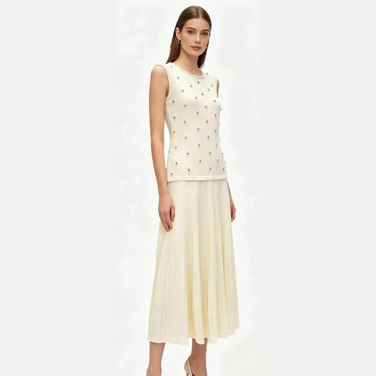 Vest Long Dress Slim-Fit Dress