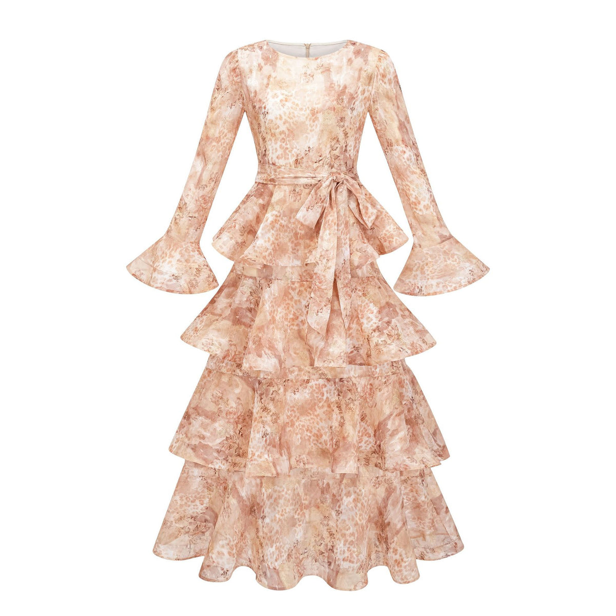Caramel Blush Ruffle Dress