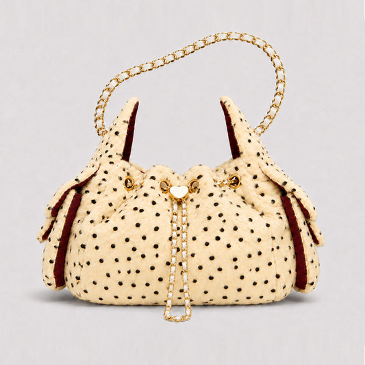 Bucket Bag Fluffy Plush Chain Drawstring Shoulder Bag
