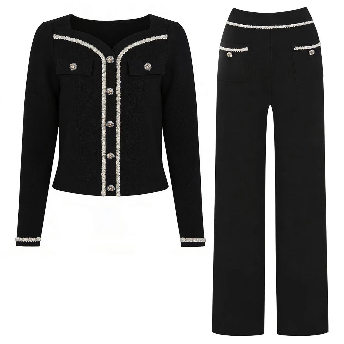 Long-Sleeve Top Jacket + Pants Set for Women new