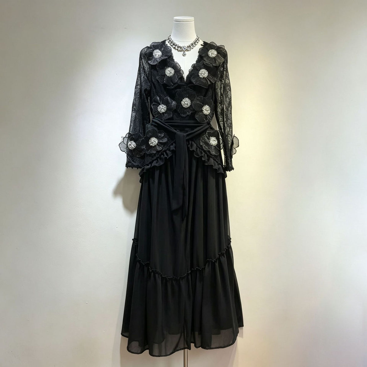 Celeste 3D Flower Maxi Dress