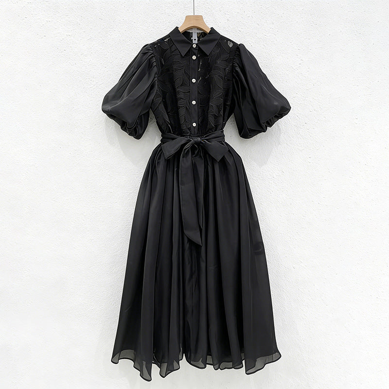 Noir Bow Midi Dress