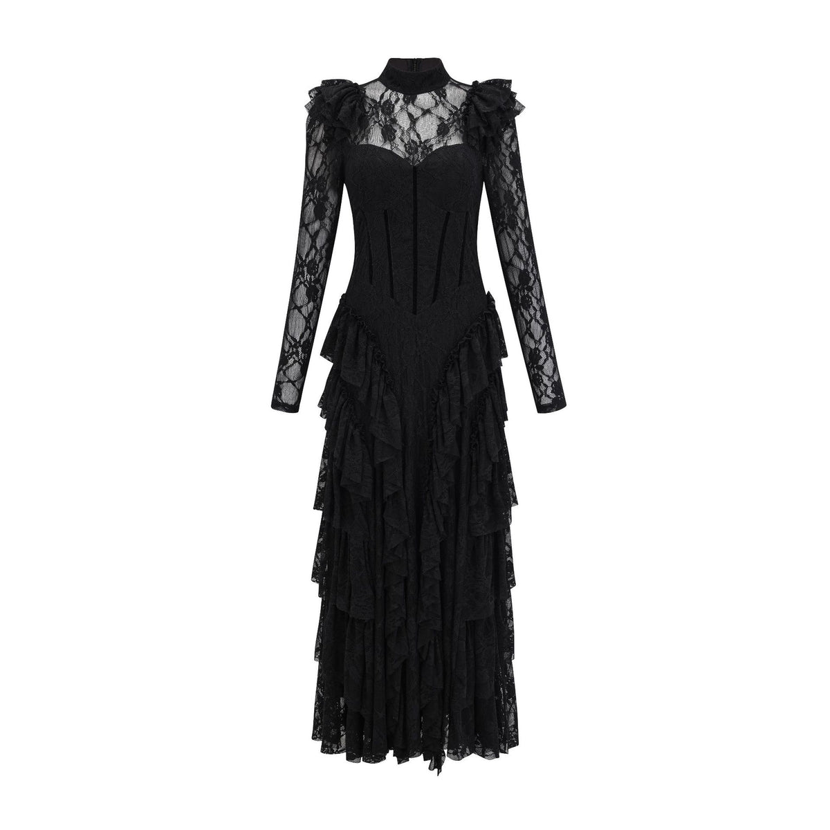 Waist-cinching design fishtail dress