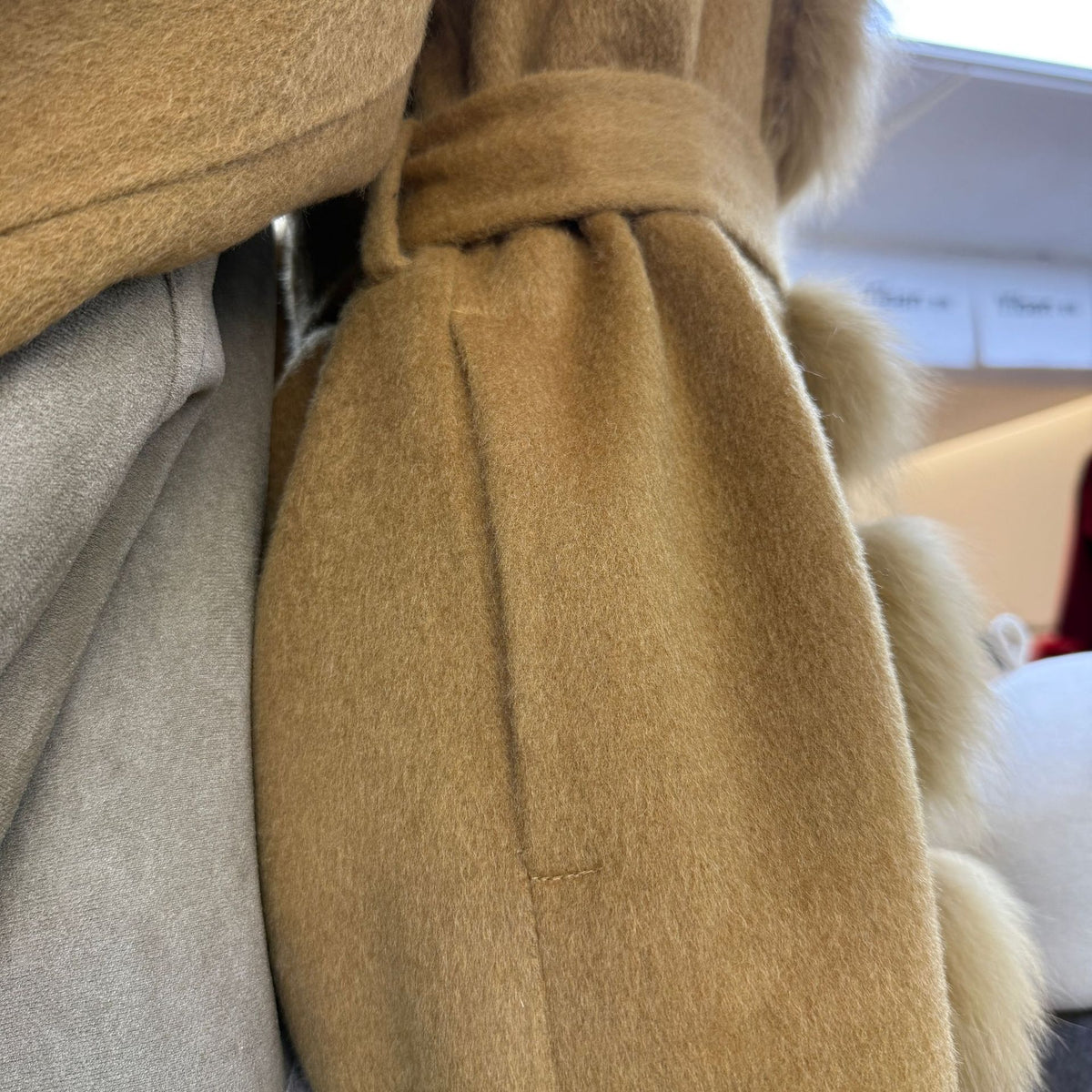 Large Fur Collar Double-Sided Wool Coat