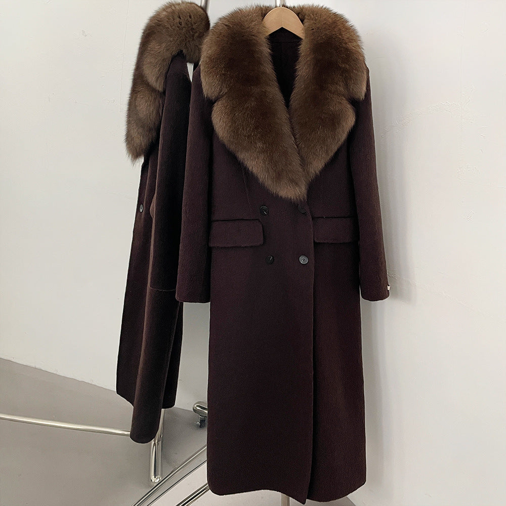 Detachable Fox Fur Collar Coat