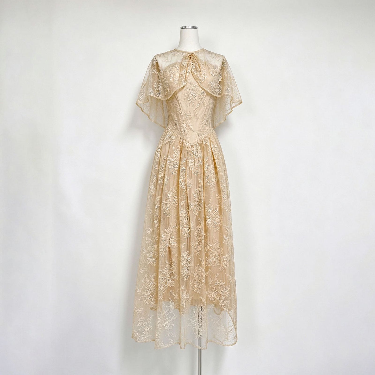 Royal Lace Cape Gown