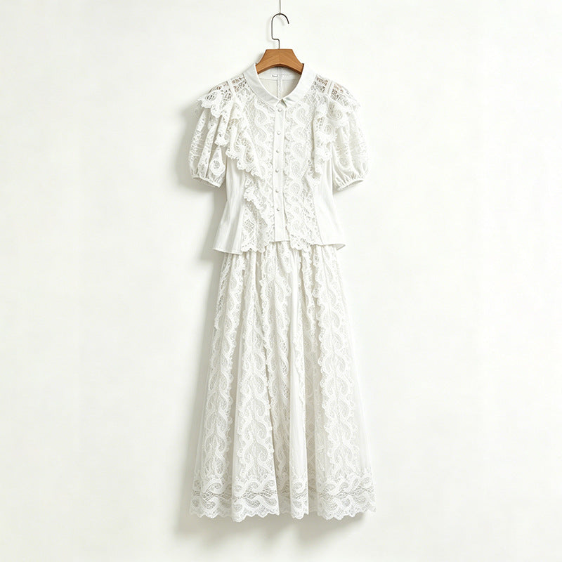 Noir Lace Ruffle Co-ord