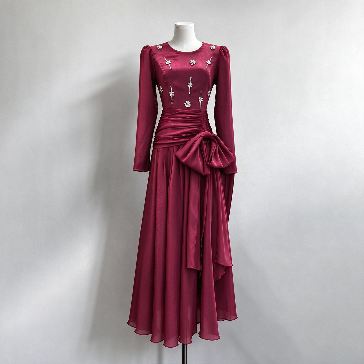 Noir Elegance Bow Dress