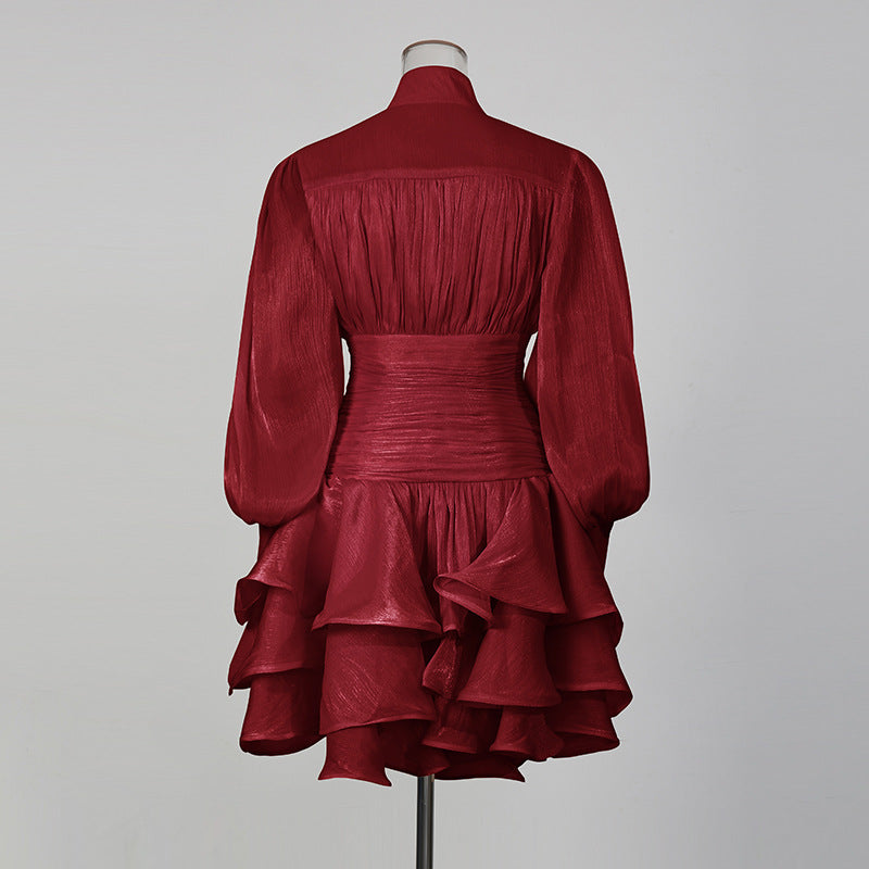 Ruffled short skirt dress