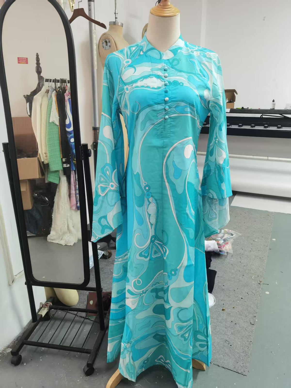 Blush Pucci Wave Maxi Dress