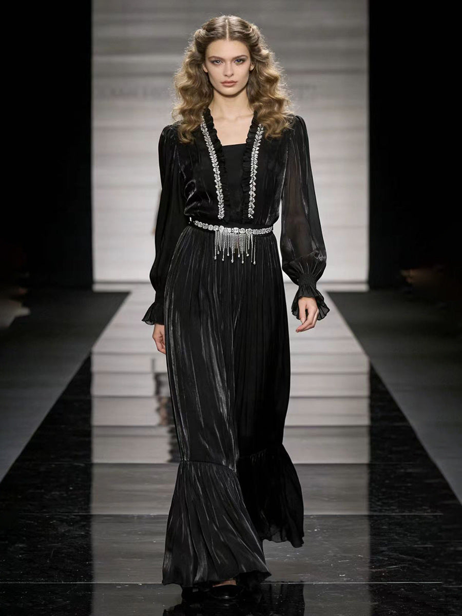 Pearl Cascade Maxi Dress