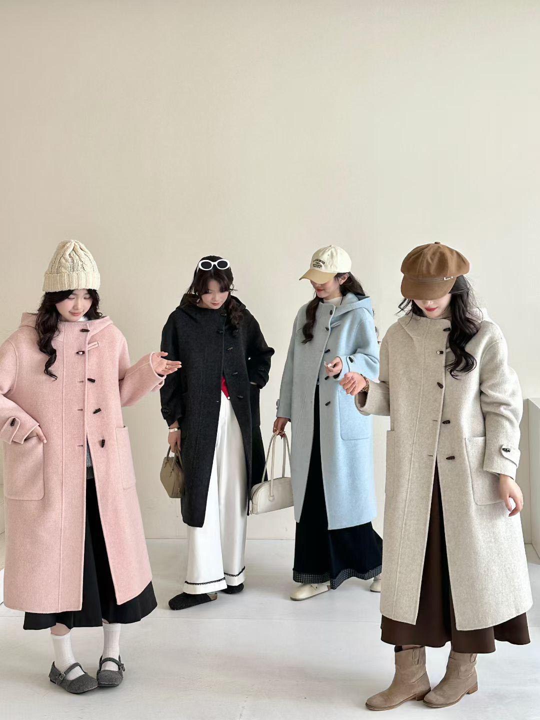 Reversible cashmere long coat