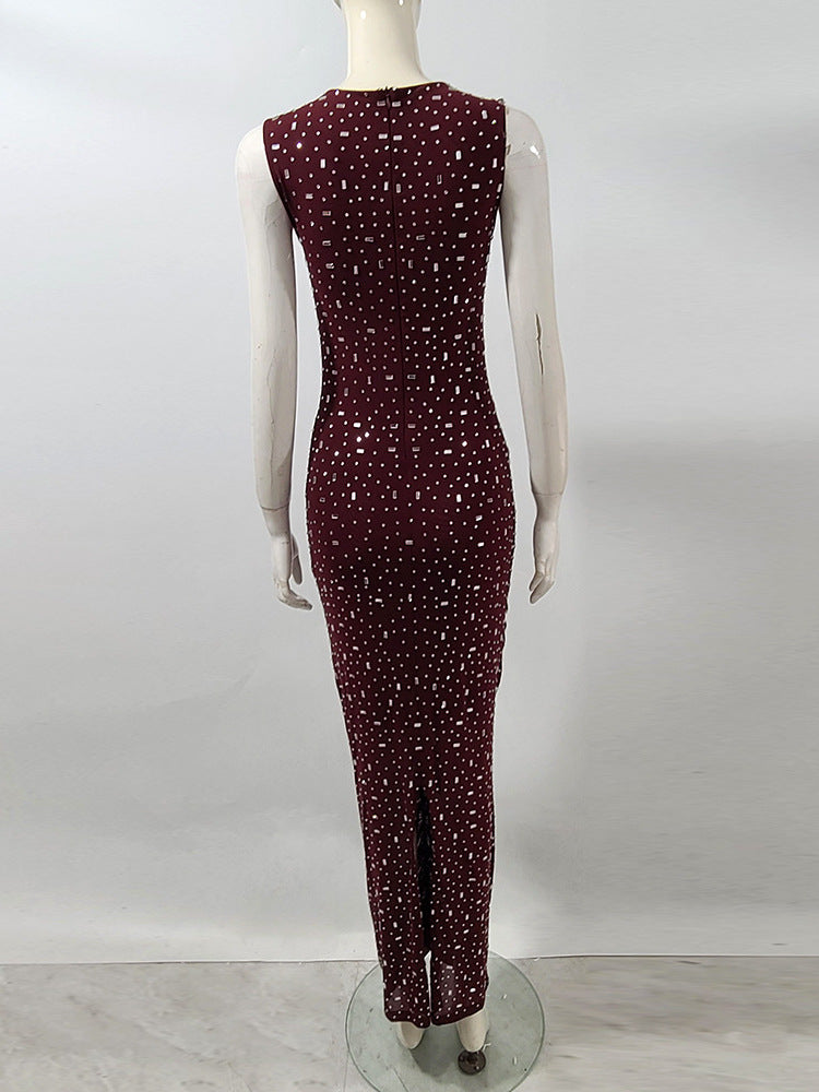 Mesh rhinestone dress