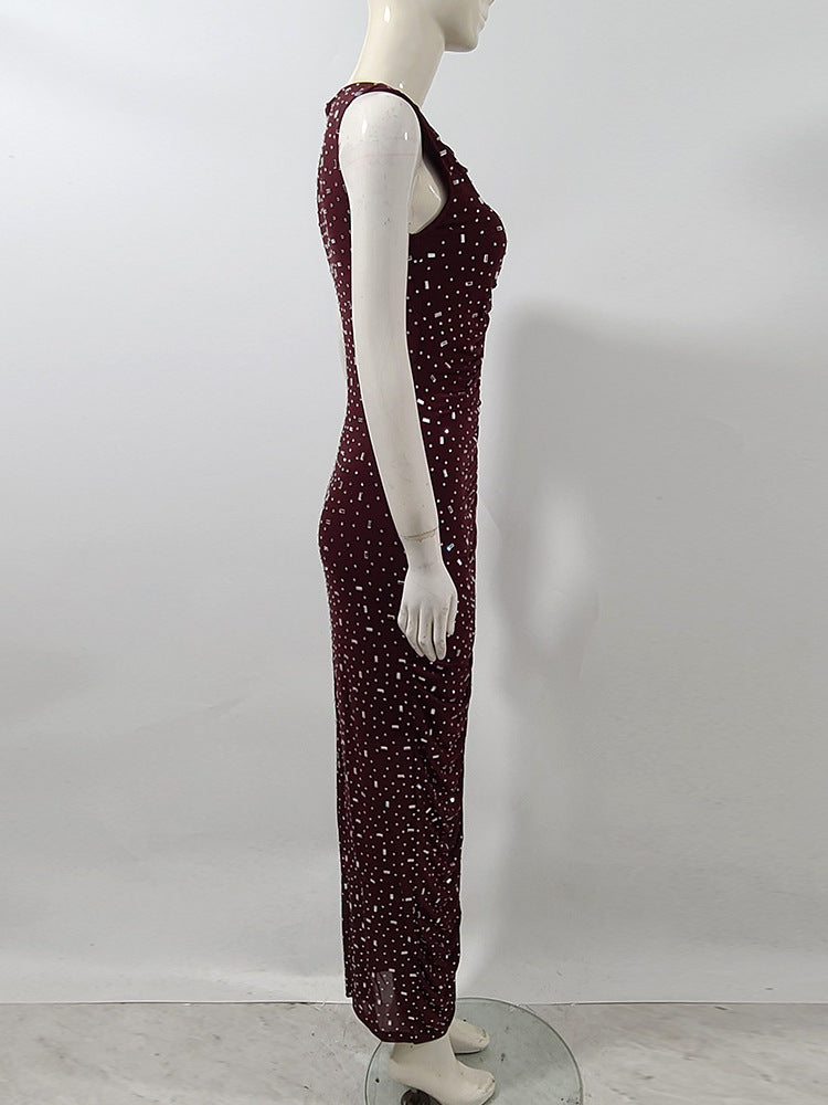 Mesh rhinestone dress