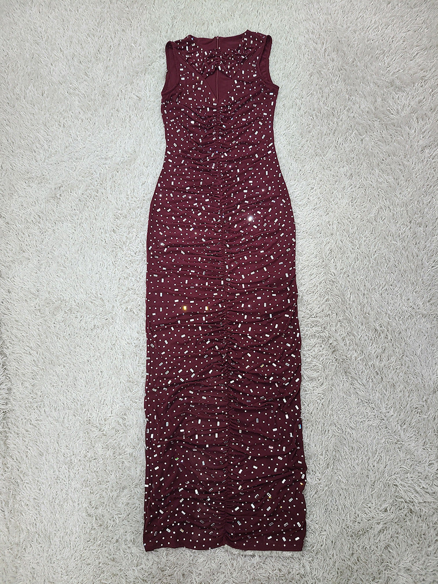 Mesh rhinestone dress