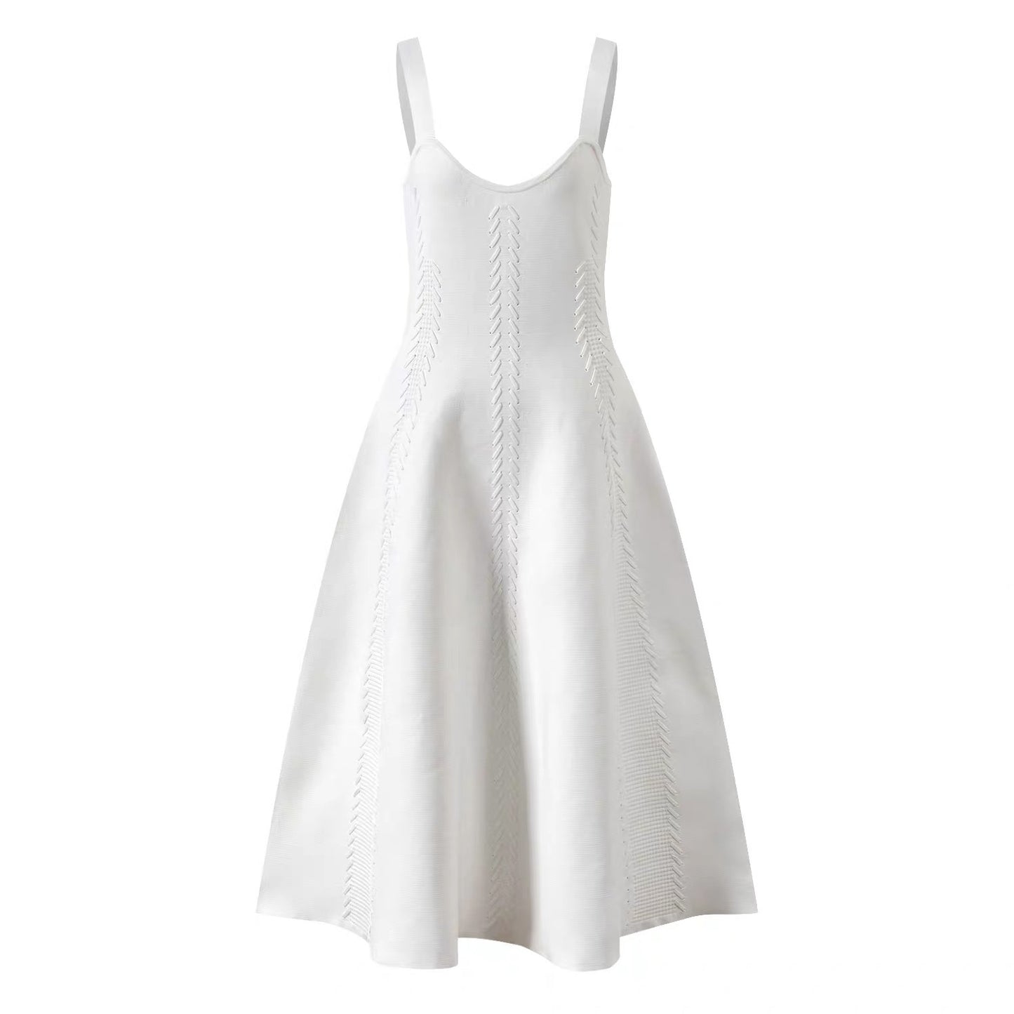 Strappy Retro Design Suspender Dress + Short-Sleeved Cardigan
