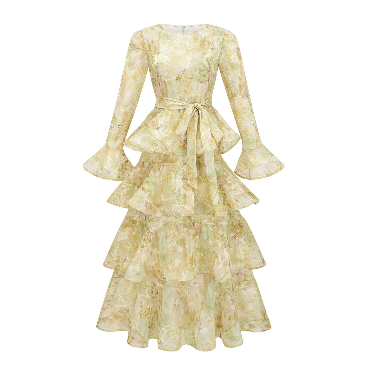 Caramel Blush Ruffle Dress