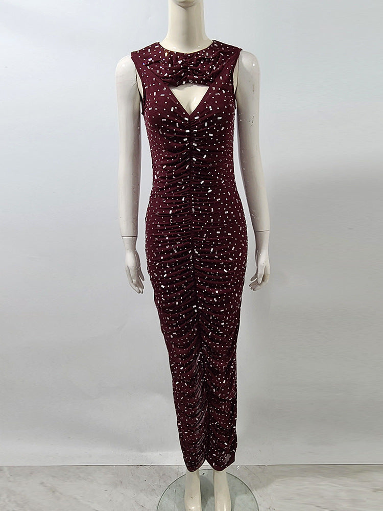 Mesh rhinestone dress