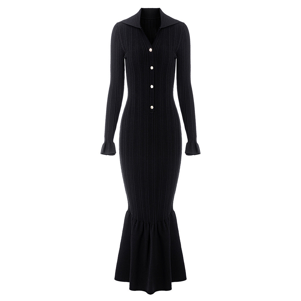 Hip-hugging mermaid skirt dress