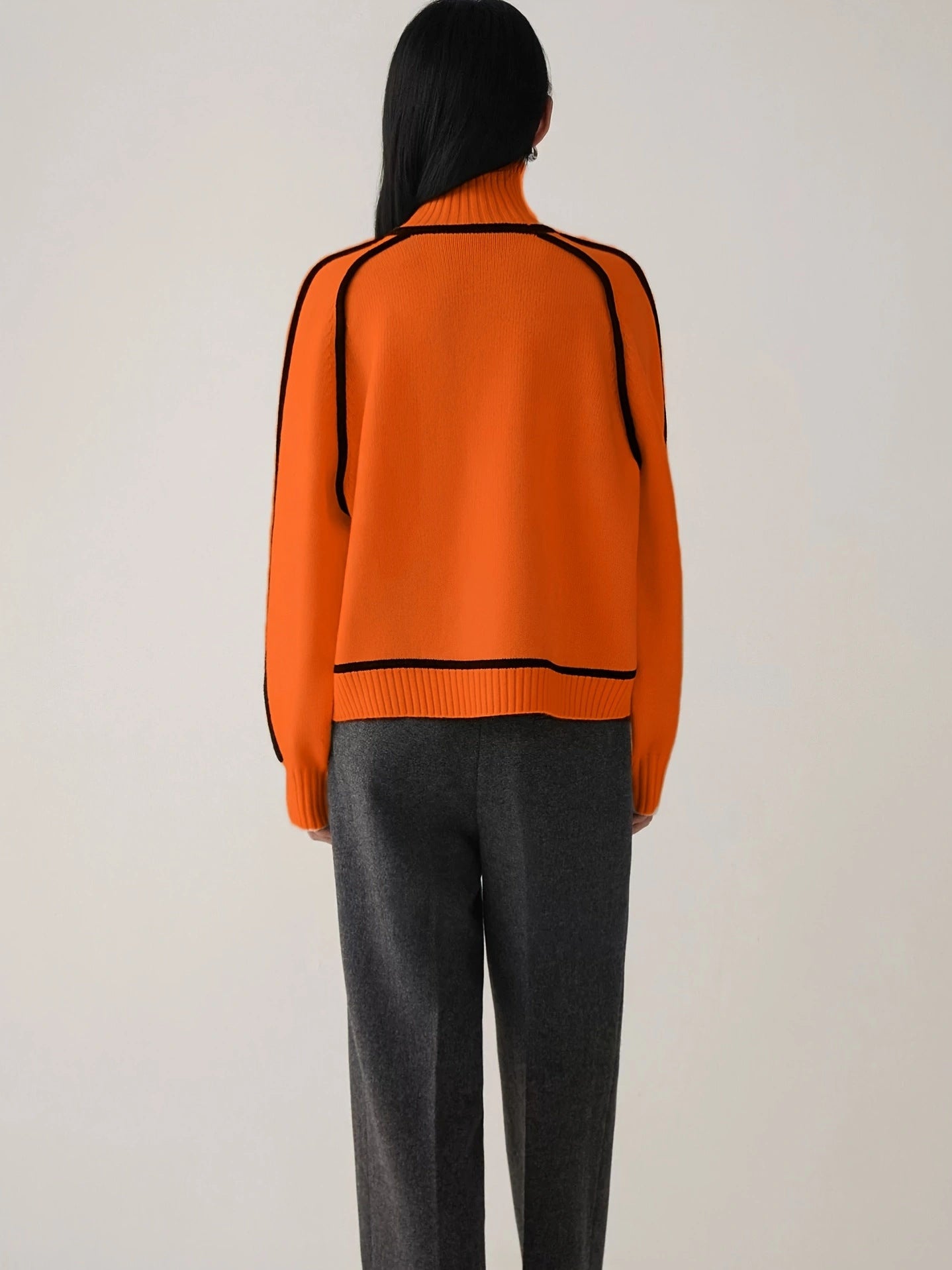 Winter stripes slimming loose pullover