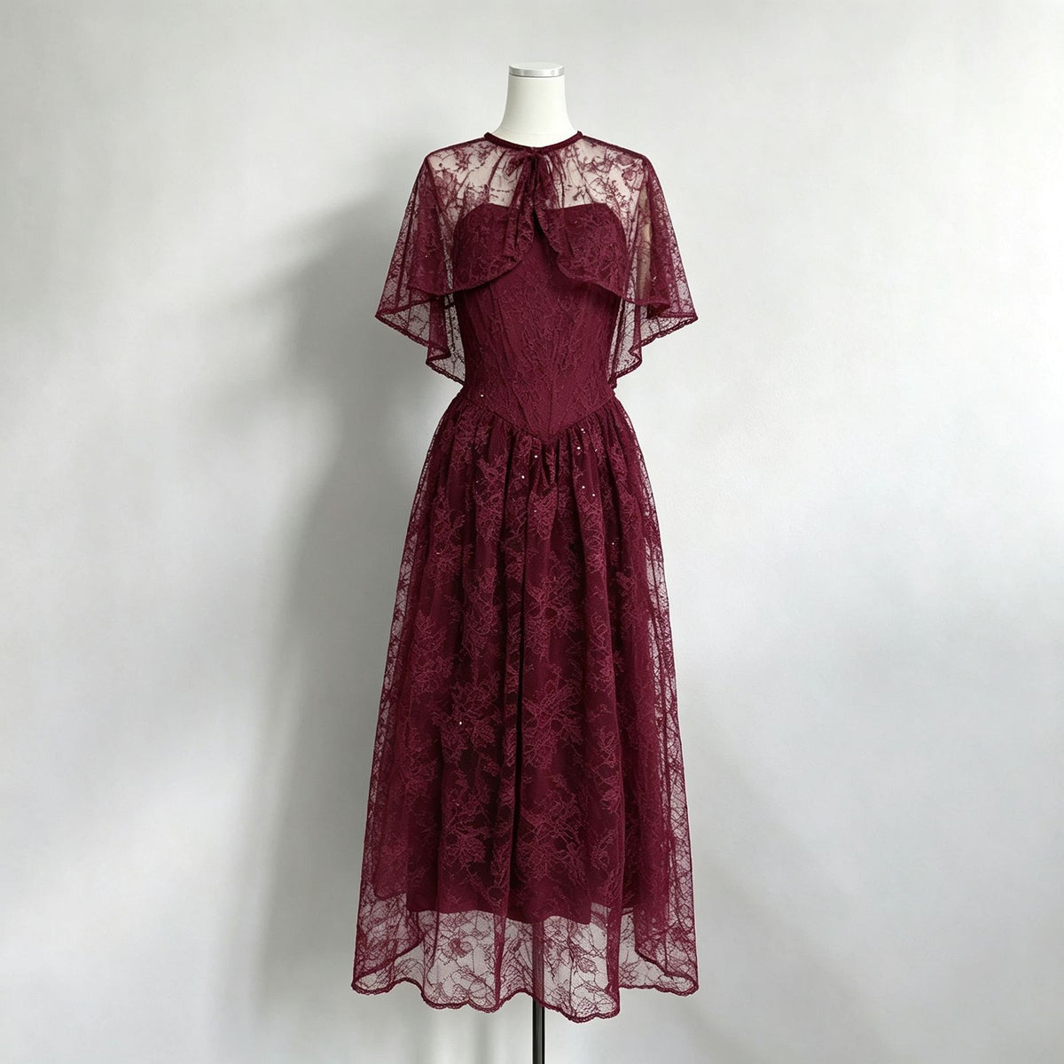 Royal Lace Cape Gown