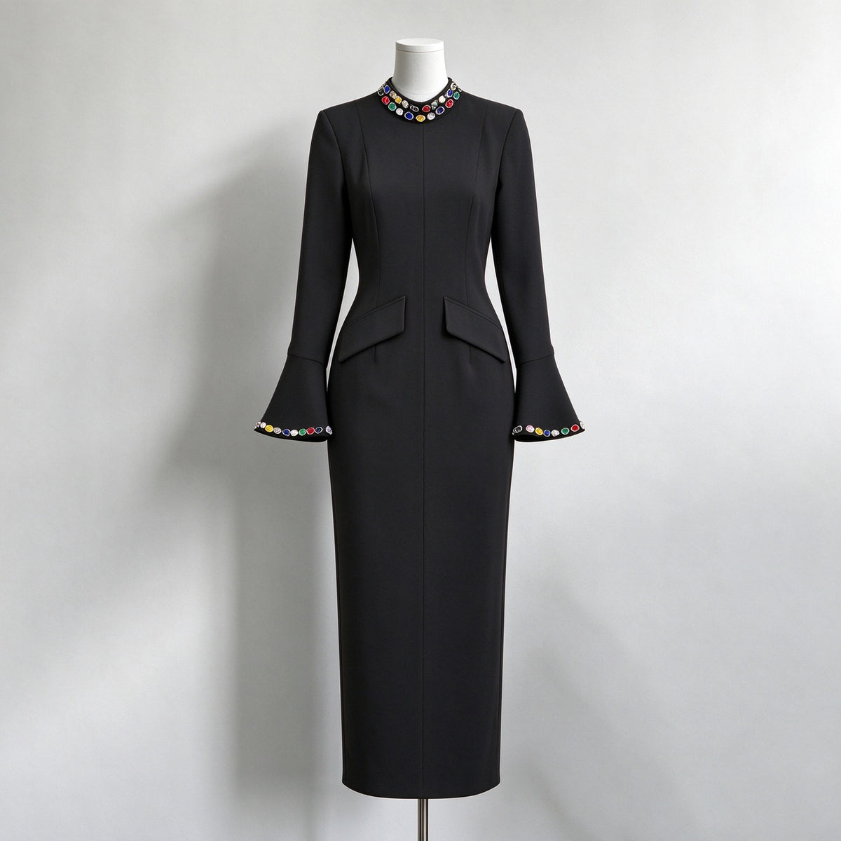 Royal Gem Bell Sleeve Dress