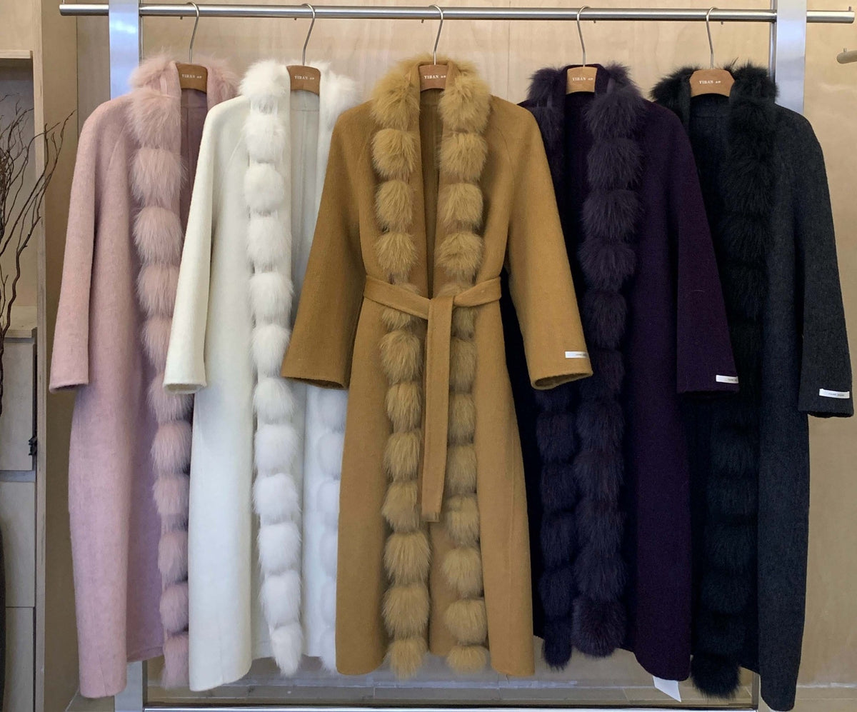 Large Fur Collar Double-Sided Wool Coat