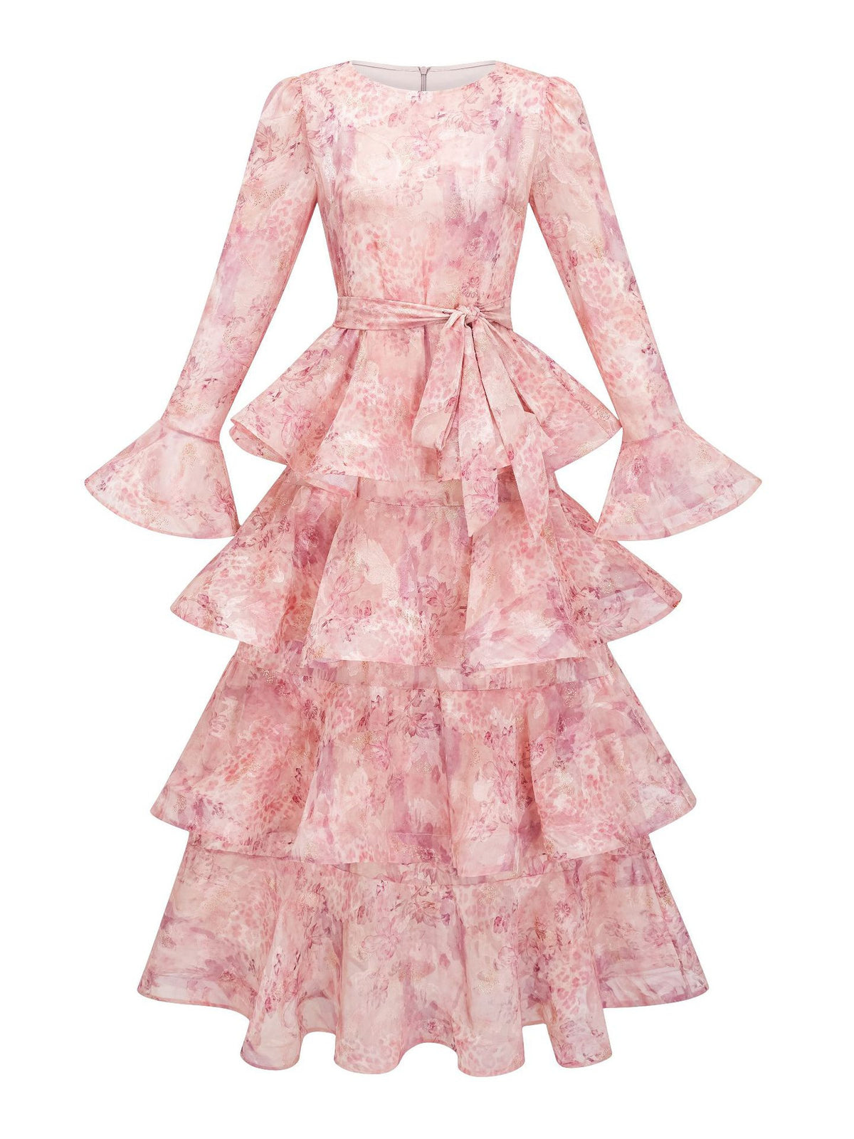 Caramel Blush Ruffle Dress