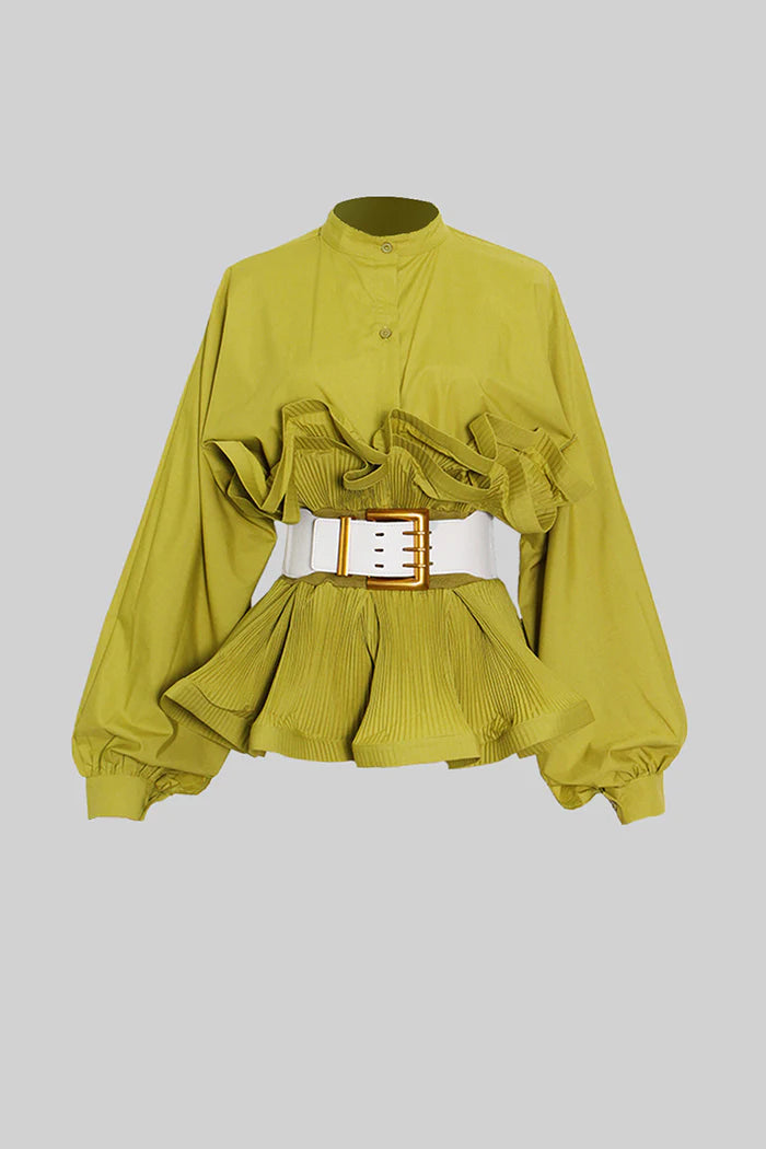 Ruffle Shirt with Massive Belt