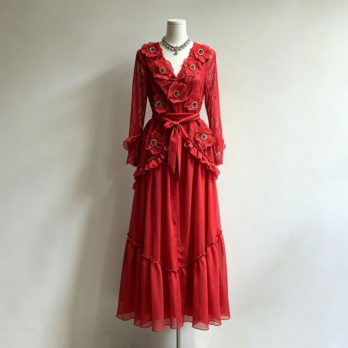 Celeste 3D Flower Maxi Dress