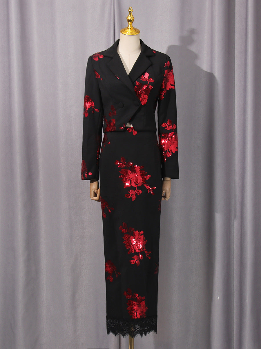 Scarlet Bloom Blazer Dress