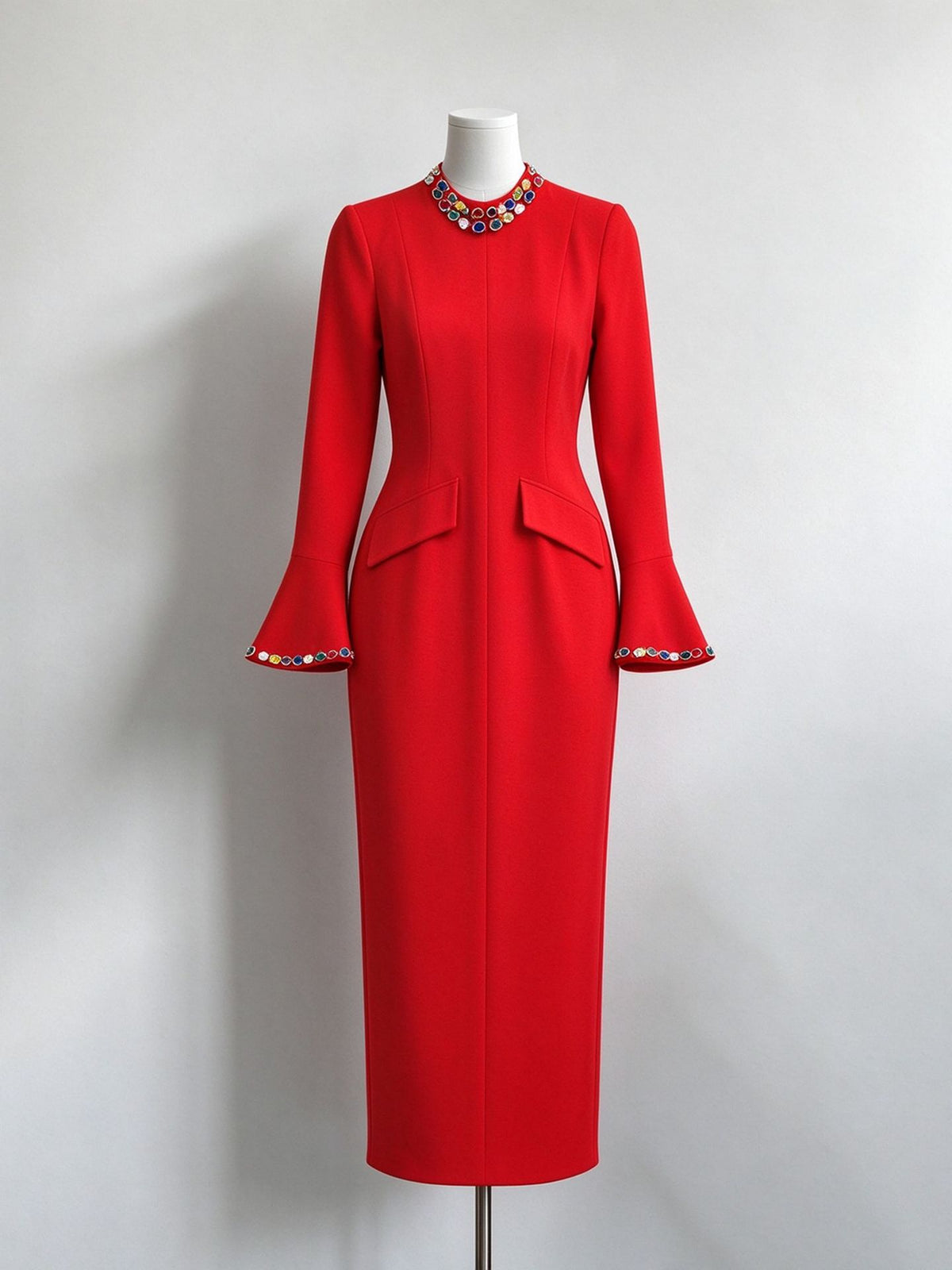 Royal Gem Bell Sleeve Dress