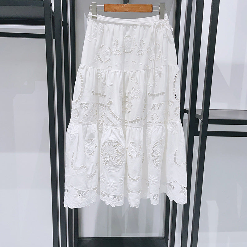 Lace-Up Sleeveless Top and Long Skirt Set