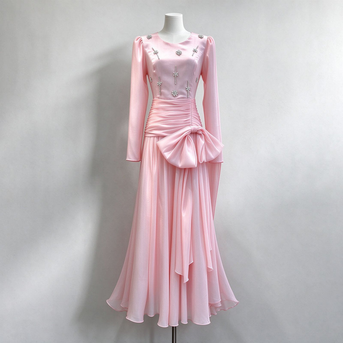 Noir Elegance Bow Dress