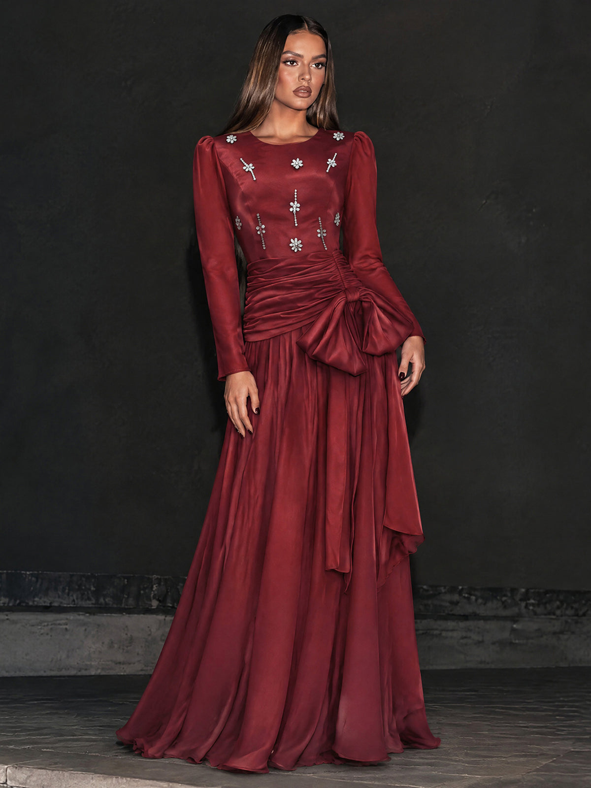 Noir Elegance Bow Dress