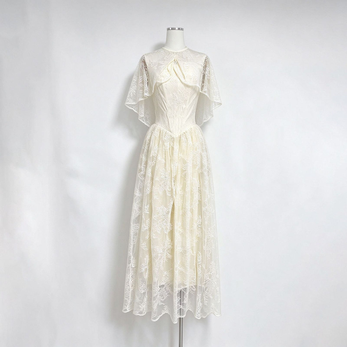 Royal Lace Cape Gown