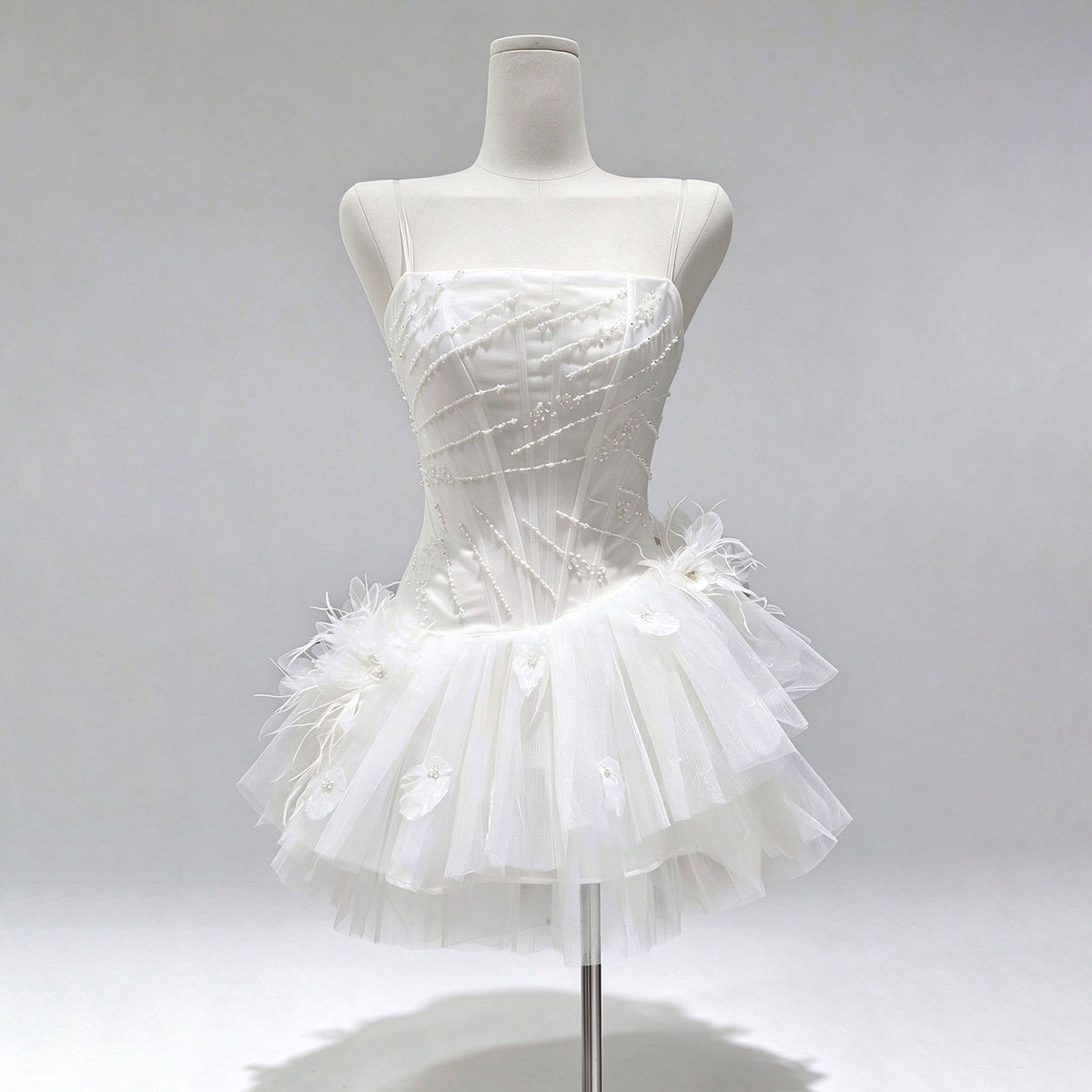 Feather Puff Mini Dress