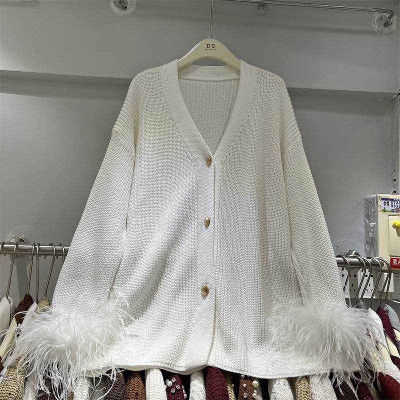 Button-down  knitted cardigan sweater
