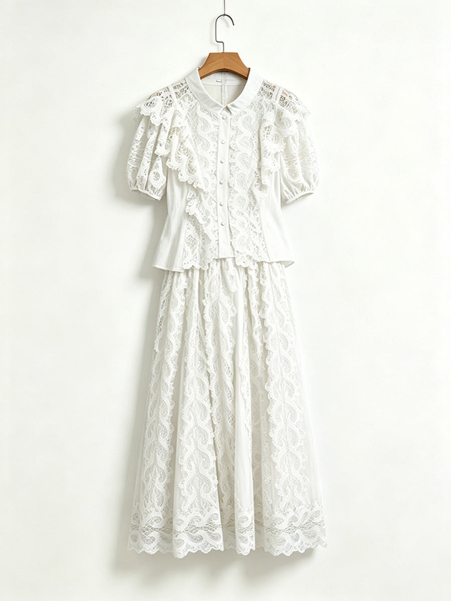 Noir Lace Ruffle Co-ord