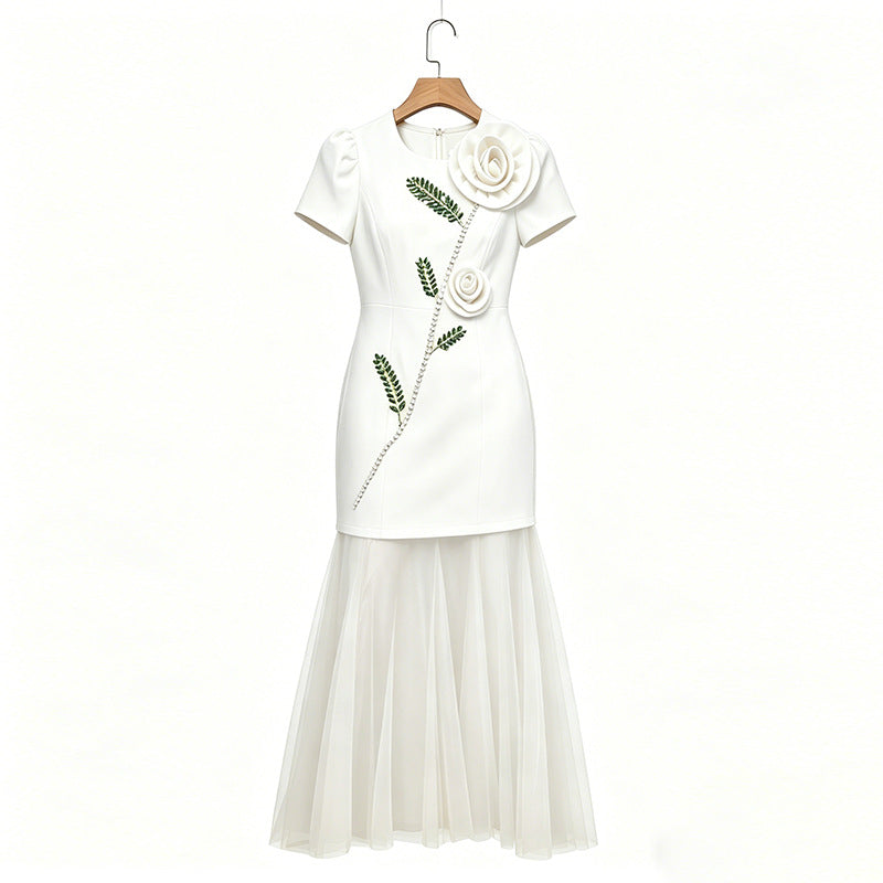 Rose Stem Dress - Red