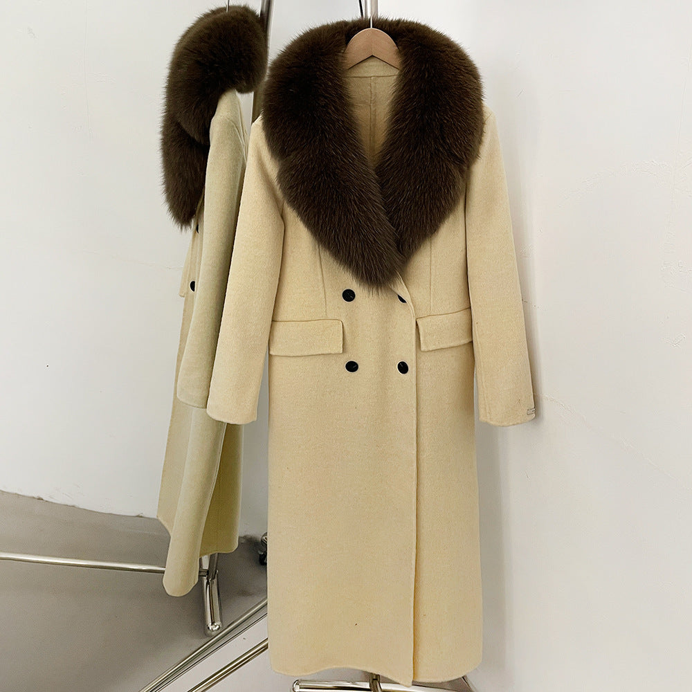 Detachable Fox Fur Collar Coat