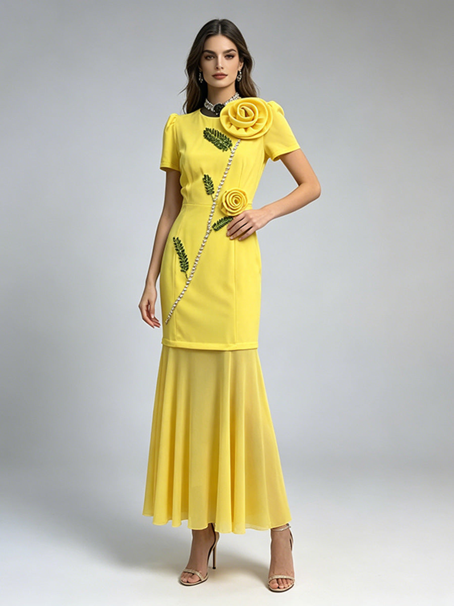 Rose Stem Dress - Red